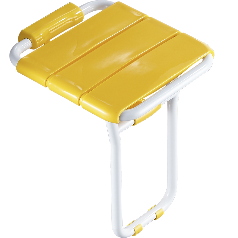 家文化(JIAWENHUA)安全浴室折疊座椅衛生間墻椅老年人帶腿洗澡折疊椅淋浴壁凳換鞋凳 u型雙腿折疊凳+背墊-白 鋁合金