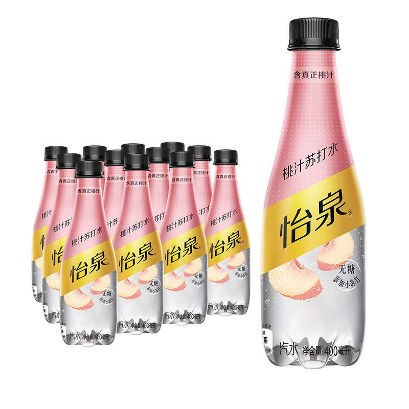 com/ool25pg coca-cola可口可乐怡泉无糖零卡桃汁味苏打水400ml*12瓶