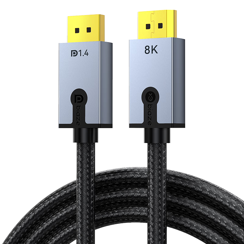 Biaze 毕亚兹 纯铜DP线1.4版4K144Hz 2K165Hz 8K高清视频线DisplayPort公对公连接线电脑游戏电竞显示器线1.5米