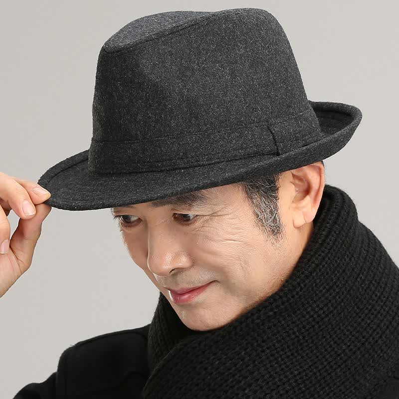 创京懿选中老年帽子男秋冬季男士礼帽加厚老人帽男老年人毡帽老头
