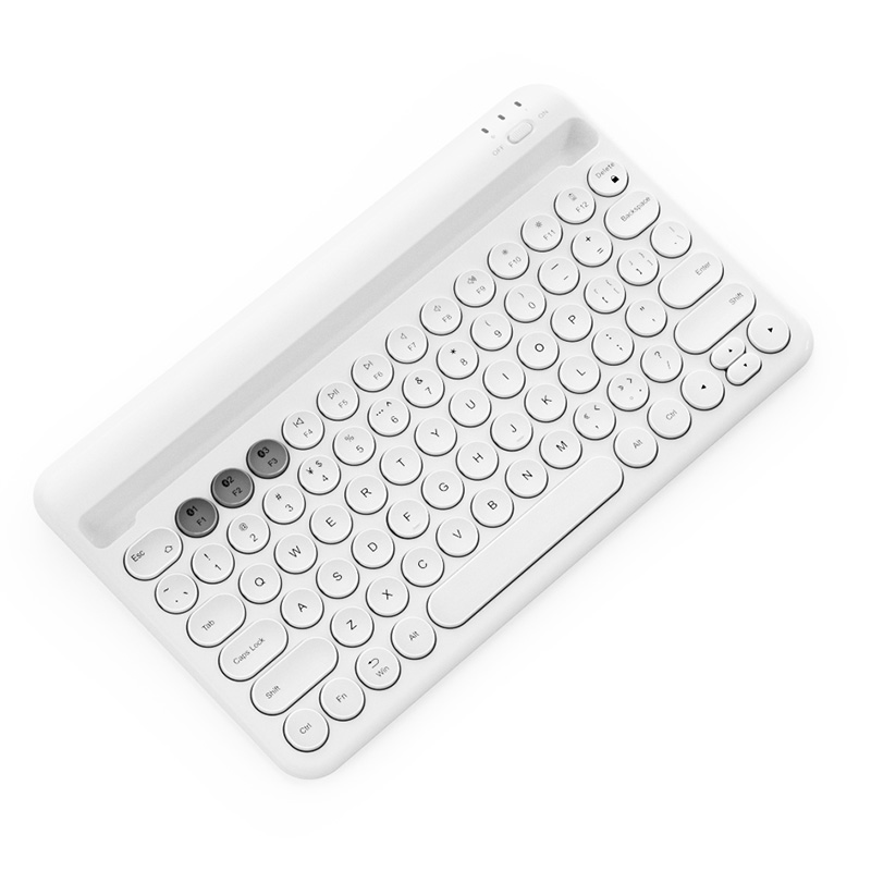 航世（BOW）HB206S 无线蓝牙键盘 办公键盘 超薄便携 78键 多设备连接 手机平板安卓苹果ipad键盘 白色