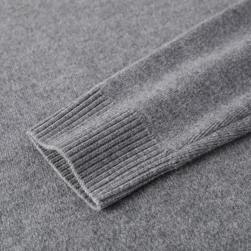 恒源祥厚款保暖纯羊毛衫女装秋冬新款半高领套头毛衣女装纯色打底针织衫 冬日灰 (半高领) L /170/92A