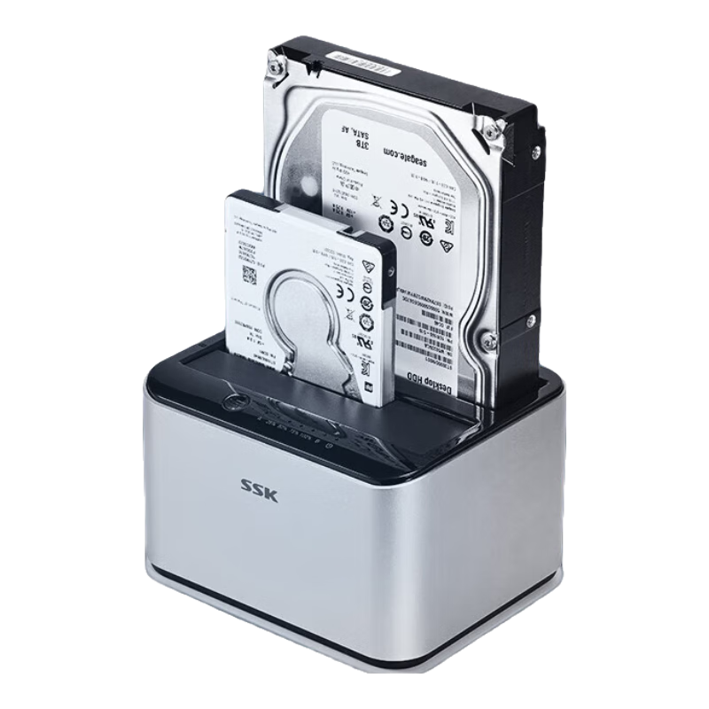 SSK��� USB3.0�ƶ�Ӳ�̺�2.5/3.5Ӣ��ͨ����ӹ�̬��еӲ�̵���SATA����SSD���ú� ��˫��λ���ѻ����������� 12V3A  DK103