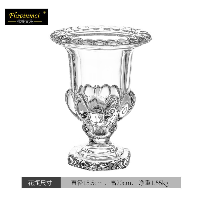 弗萊文茨ins風(fēng)透明玻璃花瓶水養(yǎng)綠蘿綠植鮮花插花擺件家用客廳餐桌插花瓶 蓓蕾花瓶大號(hào)（3208）