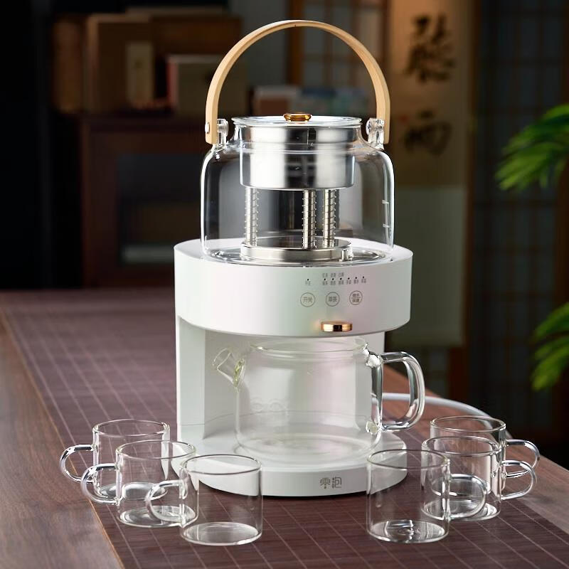 欧兰舒零泡商务萃茶机零泡德国工艺家用蒸汽煮茶壶喷淋式煮茶器台式茶饮 整套萃茶机1个 +6只杯子