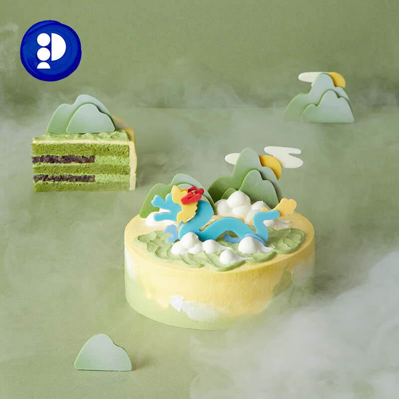 有龙则灵抹茶血糯米蛋糕 6英寸 适合3-5人