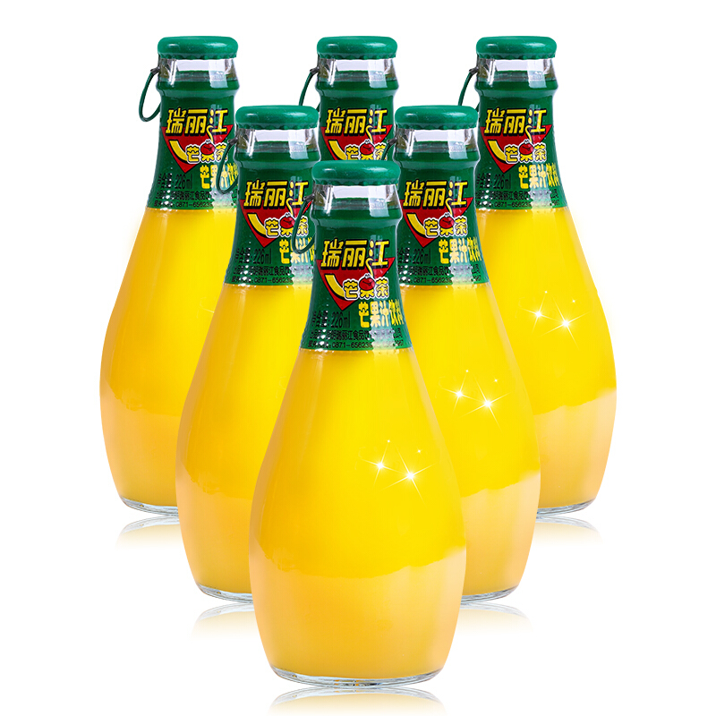 上海可发   瑞丽江芒果汁饮料玻璃瓶226ml 商用酸角汁芒果茶整箱批发