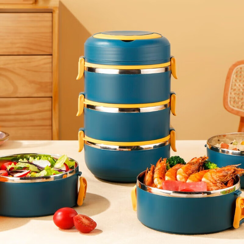 布兰格迪保温饭盒多层304不锈钢保温饭桶大容量上班族餐盒微波炉便当