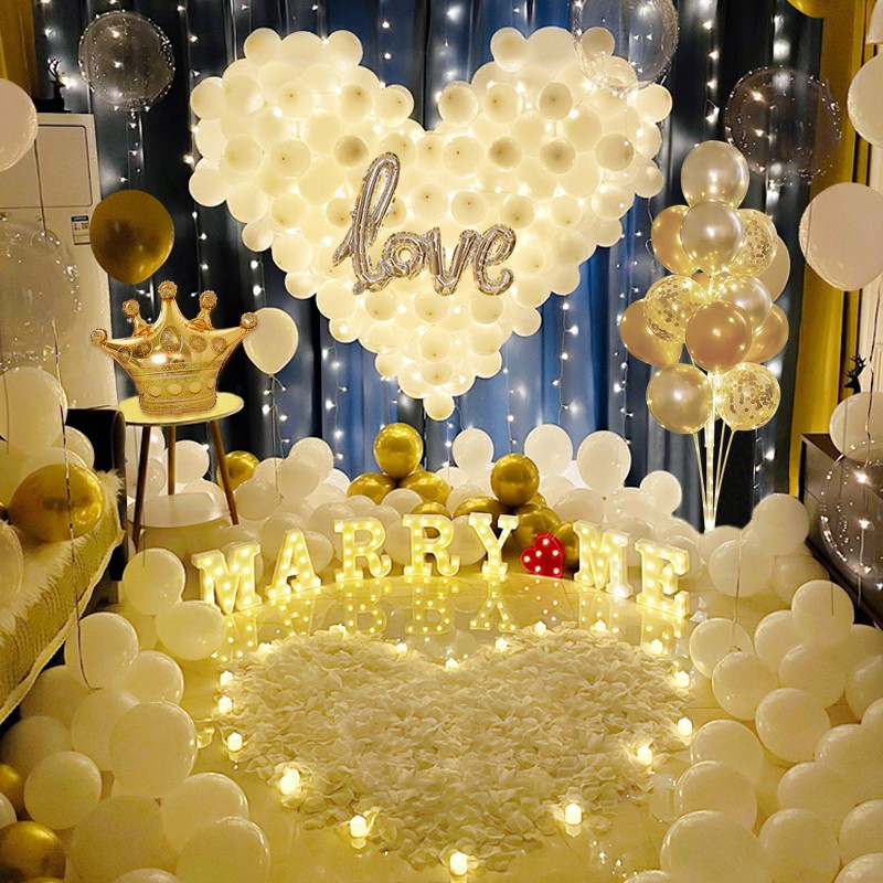节装饰求婚网红浪漫爱心求婚道具表白房间装饰 心心相印浪漫求婚布置