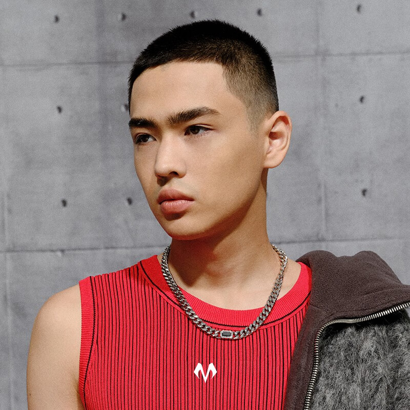 BABAMA留香灰钻项链男生小众古巴链男女情侣同款饰品送男友生日礼物 水泥白金色（加长版）59cm