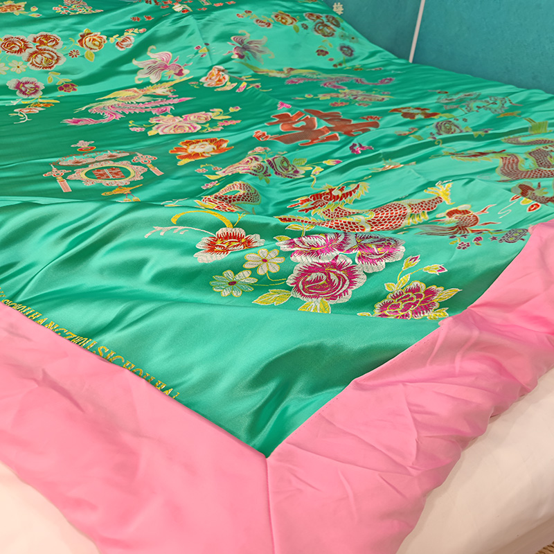 杭州丝绸绸缎被套老式被面段子复古古风龙凤结婚婚庆被中国风 关注