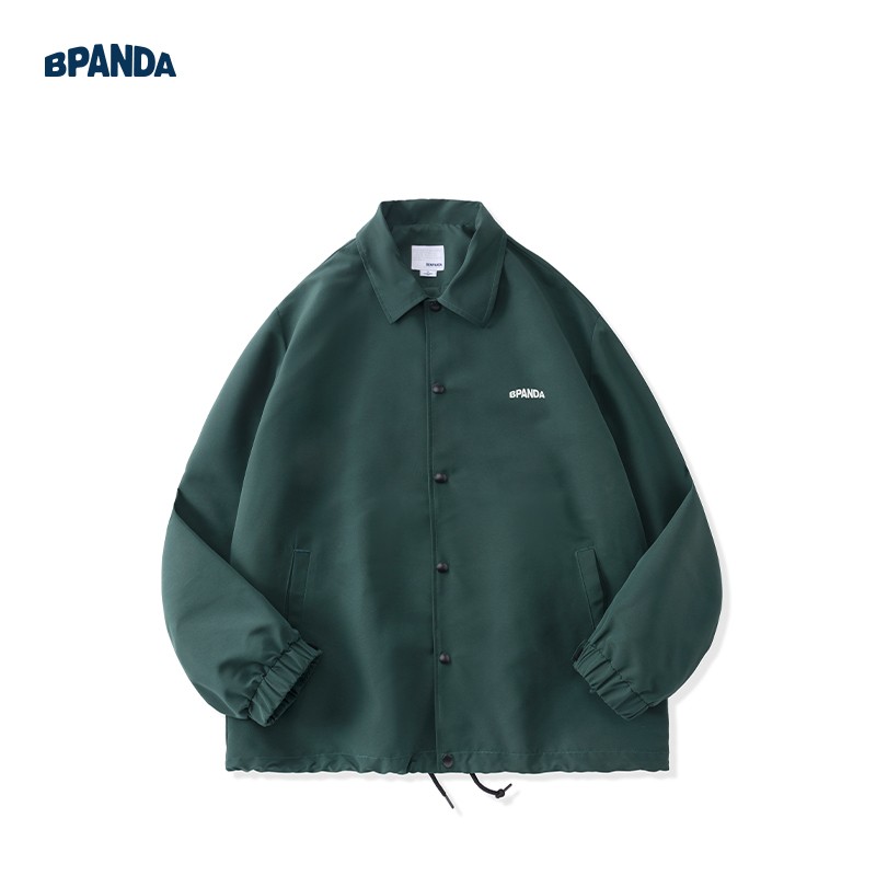 熊猫·本(ben.panda)【蒲熠星同款】夹克男外套新款工装棉服男潮流ins教练服休闲棉衣 森绿色(字母刺绣款) XL