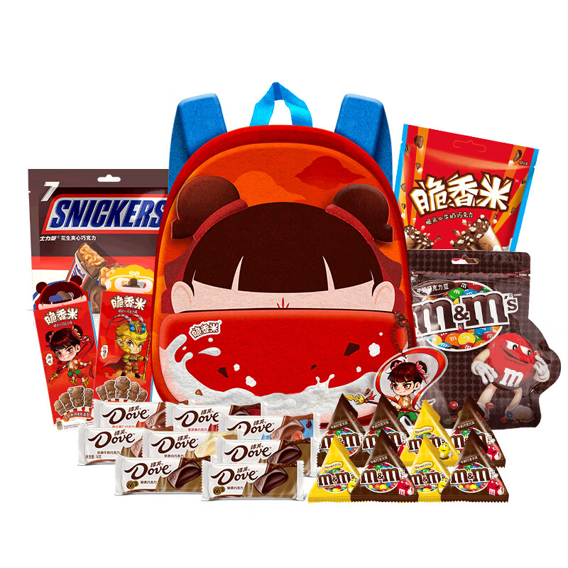 士力架 脆香米mm豆巧克力儿童书包零食六一儿童节礼物 脆香米儿童书包