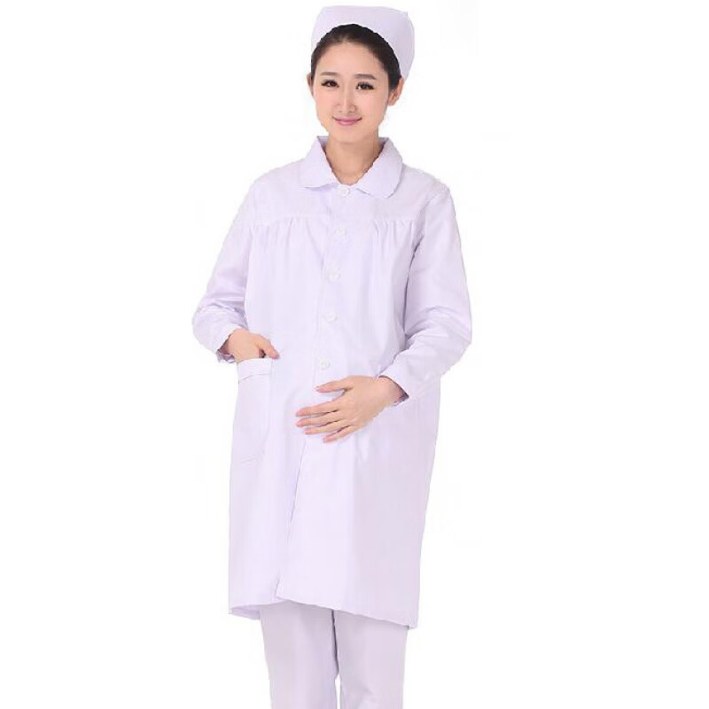 加肥加大隔离衣护士装大码孕妇装医生冬装长袖加厚孕期白大衣医院服装