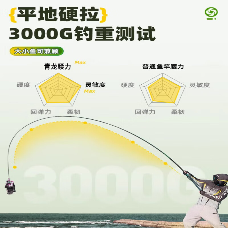 名伦岚官方香港名伦青龙攻鱼竿手竿十大旗舰渔具品牌超轻硬大物台钓鱼竿 5.7m 【6H19调大物版】+竿稍+礼包