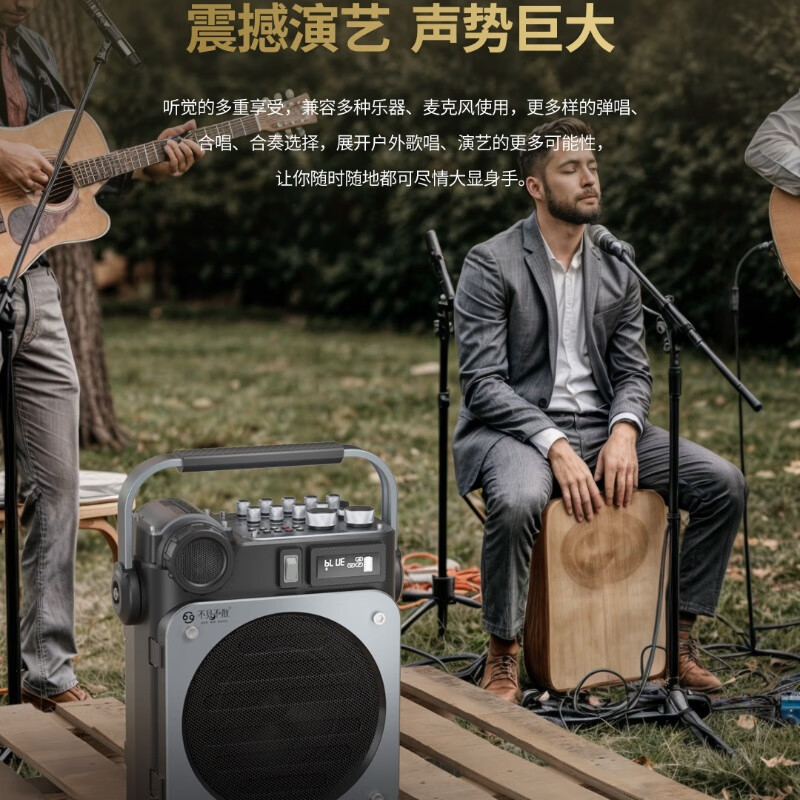 不见不散 SEE ME HERE 69流浪者D6户外K歌专业音响家庭ktv广场舞直播大功率高端手提音箱 D6+无线头戴麦+U盘