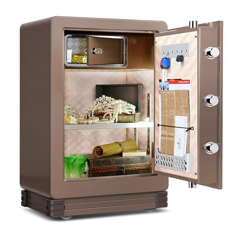 虎王啸虎XZ系列保险柜家用小型床头柜办公财务银行专用密码指纹全钢加厚实心防盗防撬保险箱 150CM琥珀金【指纹密码款】重136kg