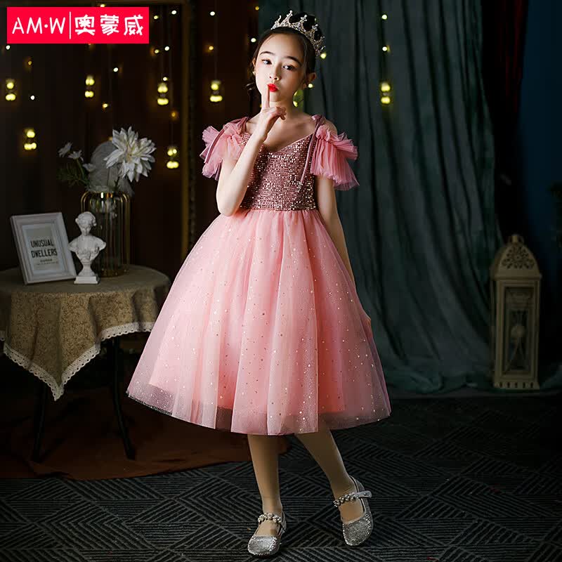 奥蒙威（AOMENGWEI）儿童礼服女童晚礼服春夏公主裙主持演出服ER-ZX-02粉120怎么样,好用不?