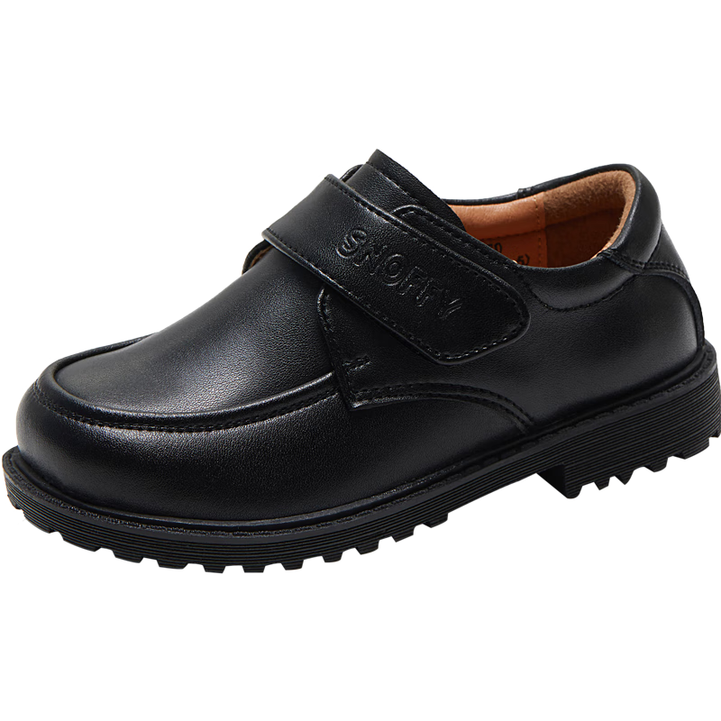 斯纳菲秋季黑色学生表演出鞋儿童男孩单鞋208227黑色28价格走势及购买评测