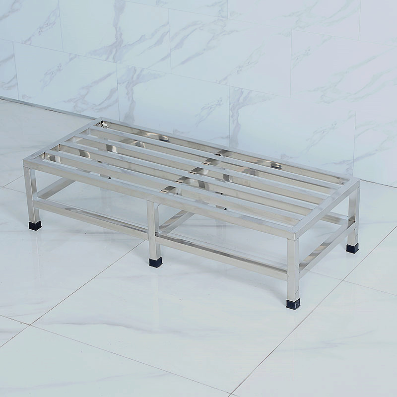 新品  承重强不锈钢防潮架1层酒店厨房米面架汤桶架落地架子一层蔬菜