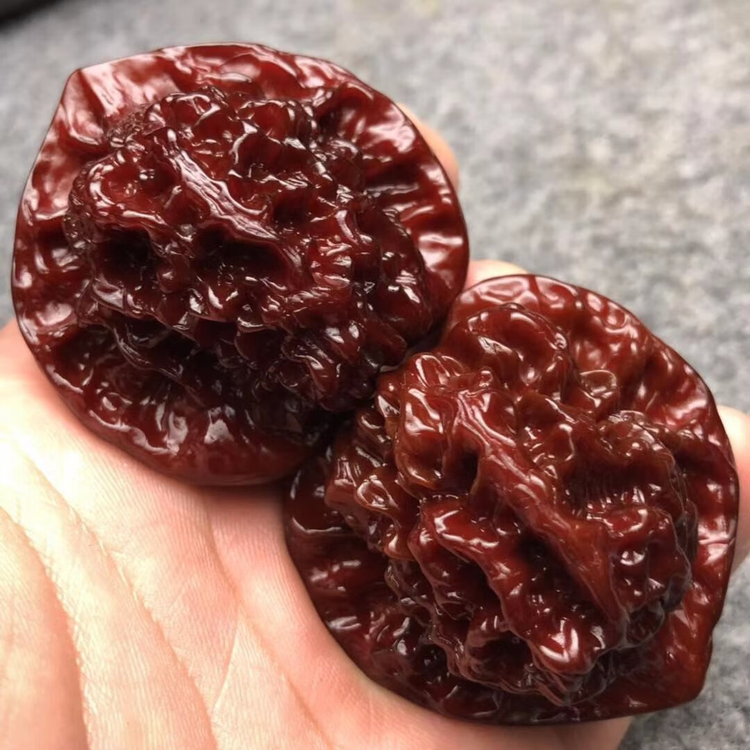 艺香机刷包浆玉化文玩核桃 大尺寸练手麻核桃 机刷官帽核桃特大46左右