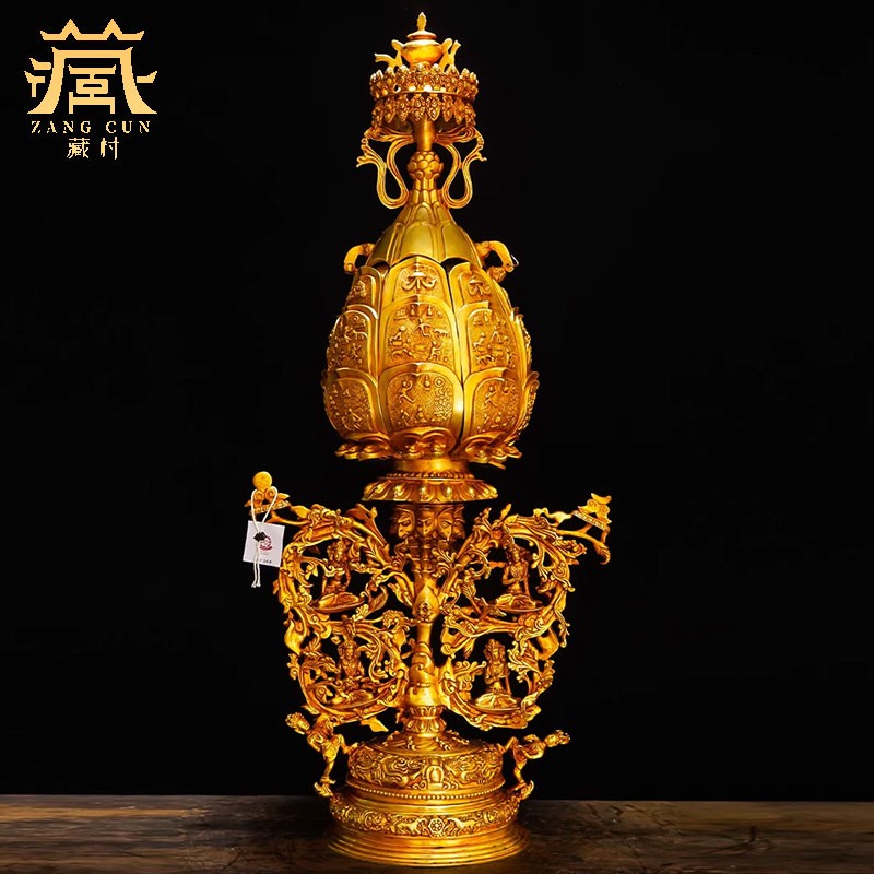 藏村铜鎏金《大威德金刚曼陀罗》铜雕摆件居家佛堂神龛供奉艺术品摆饰