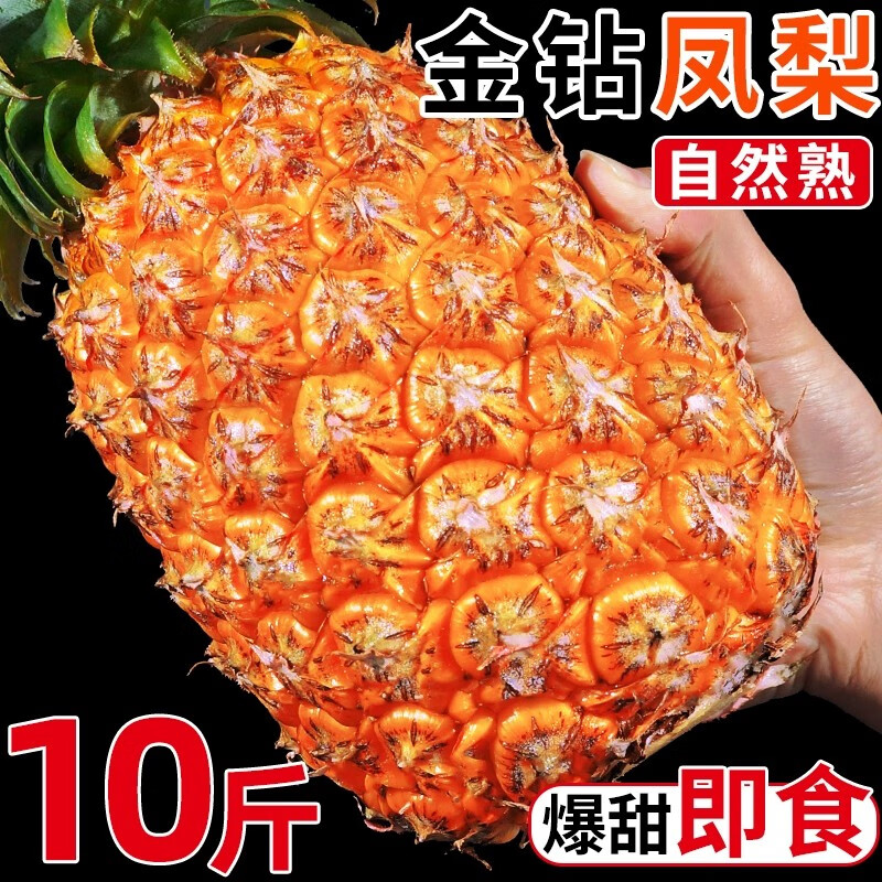 海南金钻凤梨新鲜正宗菠萝整箱新鲜水果风梨当季香水菠萝特产 净重3~3.5斤