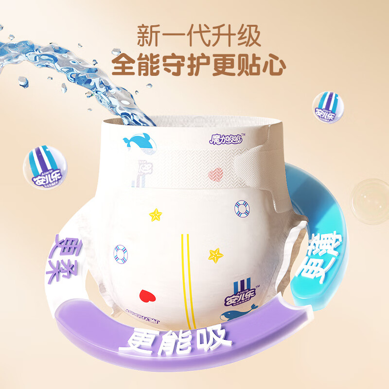 安儿乐(Anerle)魔力吸吸纸尿裤 官方 安儿乐超能吸干爽婴儿尿不湿旗舰 【组合】纸尿裤2包XXL码76片