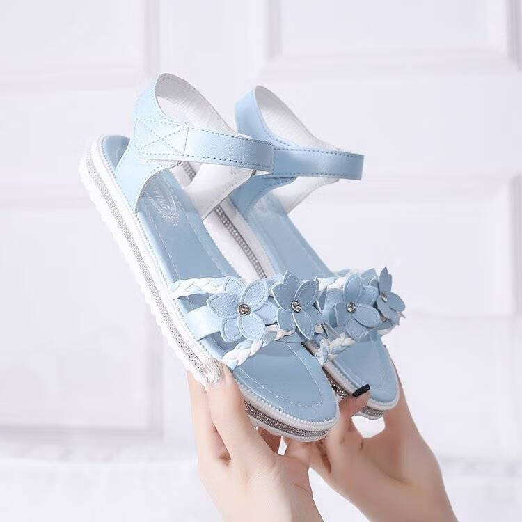 初中生夏天凉鞋少女中学生高中女生少女孩凉鞋2022年新款13大童女鞋12