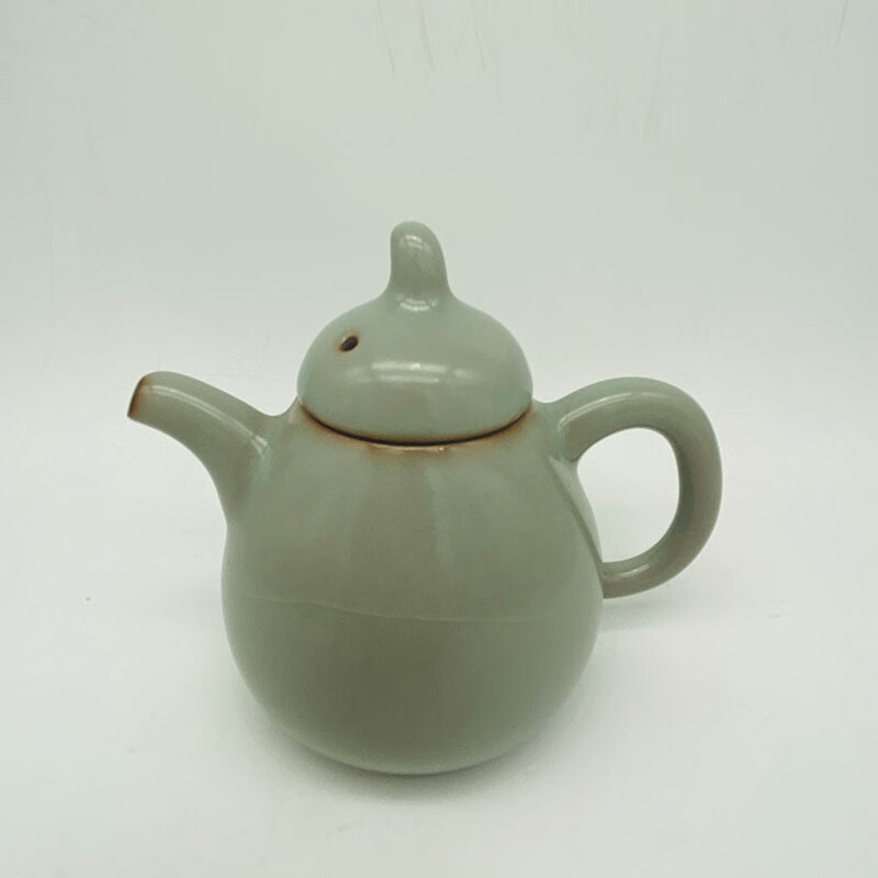 柏采官方自然开片功夫茶具工夫小茶壶梨形壶hr149s秘色釉茶壶