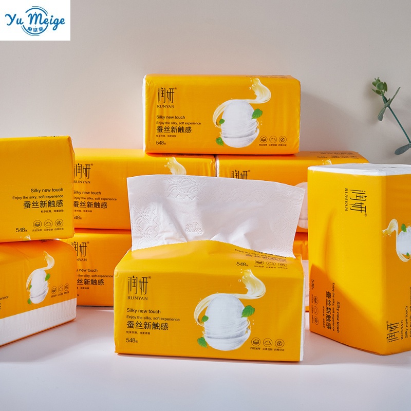 润妍纸巾10包装548张抽纸洁面擦脸家用加厚大号大包面巾纸餐巾纸 10包