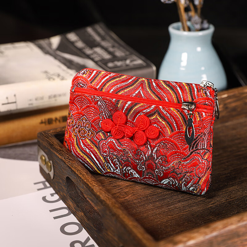 oln中国风特色礼品实用盘扣荷包出国送老外丝绸刺绣南京云锦零钱包