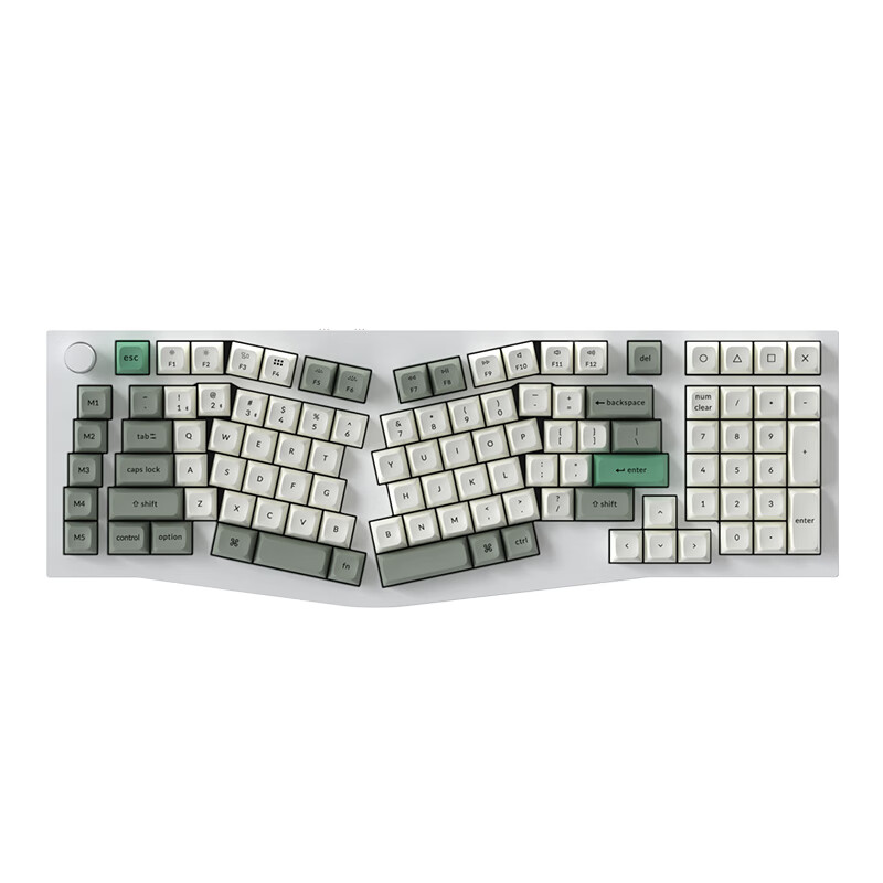 keychron渴创 Q13Max 机械键盘 无线三模键盘 异形Alice键盘 客制化键盘 QMK/VIA开源改键 CNC铝坨坨 Q13Max RGB 热插拔旋钮版 香蕉轴 白色