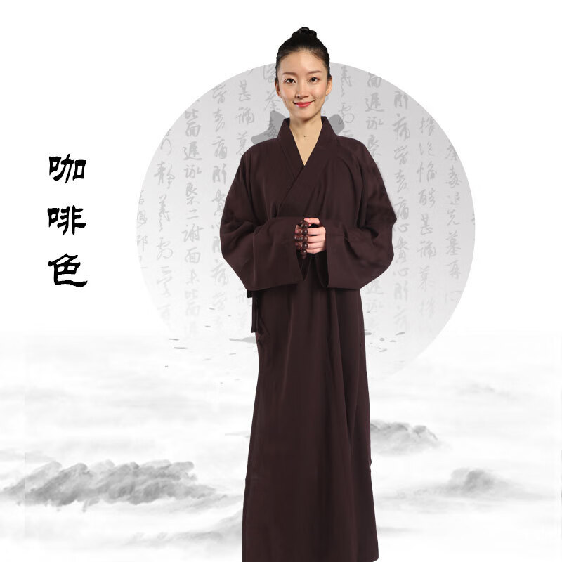 紊婳轩小袖海青居士服女款禅修服海清袈裟僧服大褂长衫 【小袖海青】