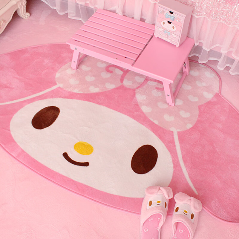 裕臻 儿童地毯爬行垫可爱粉色女生居家地毯少女心卡通地垫地毯 美乐蒂大款 100×160厘米
