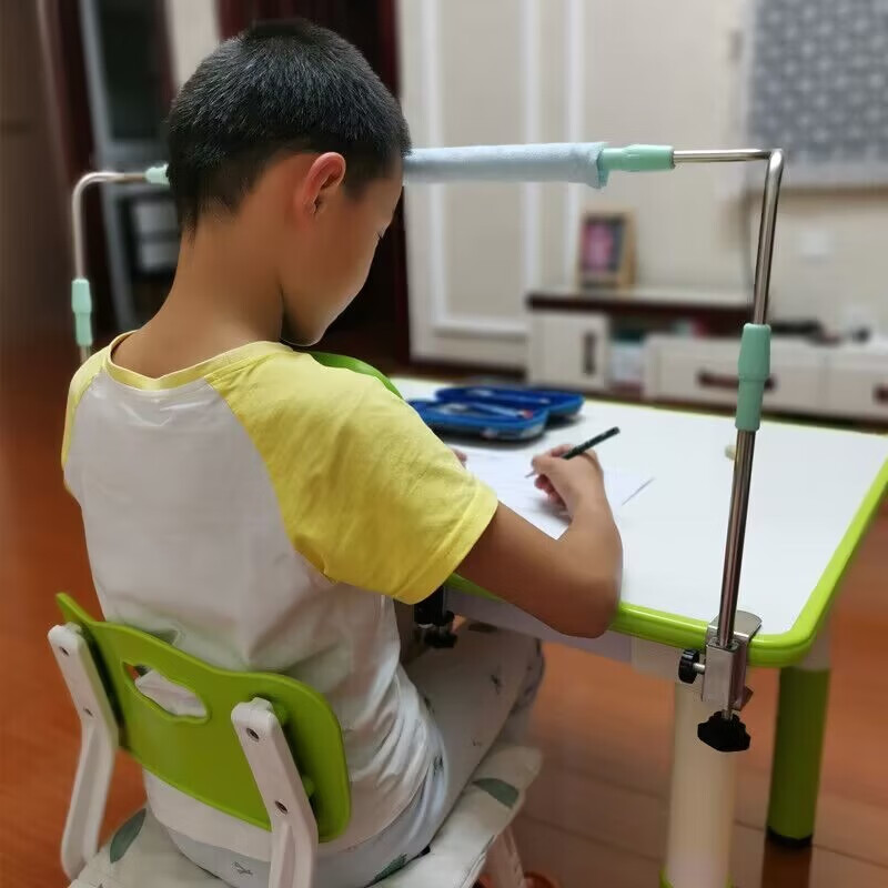 坐好正儿童加高坐姿矫正器顶额头脑门不锈钢支架护栏款写作业小学生