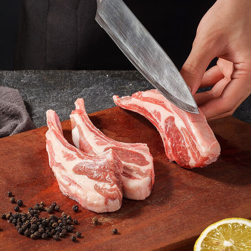 诺西贝品牌直发 羊肉羊腿羊排羊蝎子羊腱子火锅烧烤 小切羊排500g*3 约18支