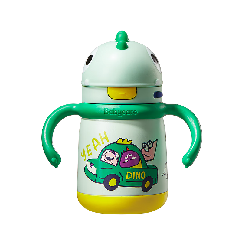 babycare儿童保温杯婴儿宝宝学饮杯吸管水杯水壶不锈钢300ml-新旧款混发