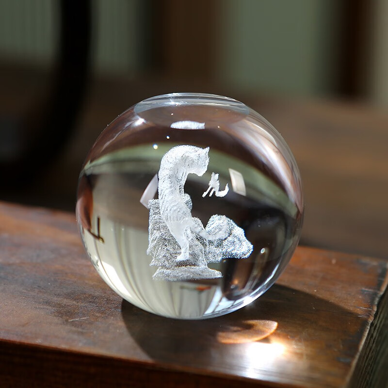 fw十二生肖水晶玻璃盖置茶具盖托茶道零配茶宠摆件架盖碗茶壶盖子托