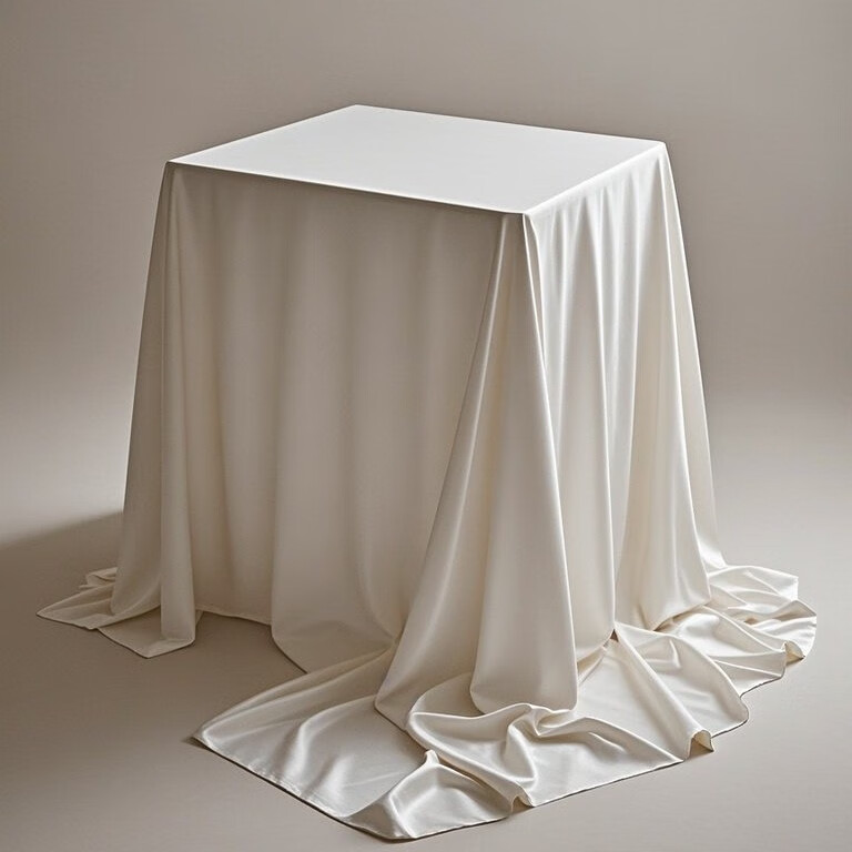 鹿婕锦缎桌布酒店高档会议桌布定制长方形加厚白色轻奢高级感长条桌台 定制尺寸链接客服改价