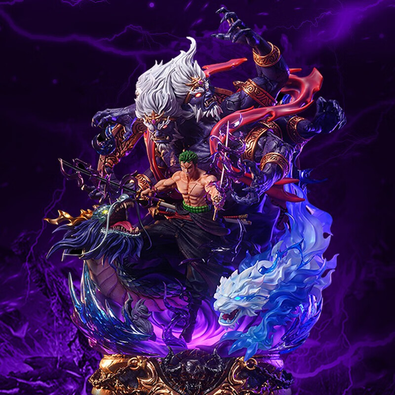 玉扬海贼王手办索隆地狱之王阎魔航海王gk双头雕塑像动漫周边模