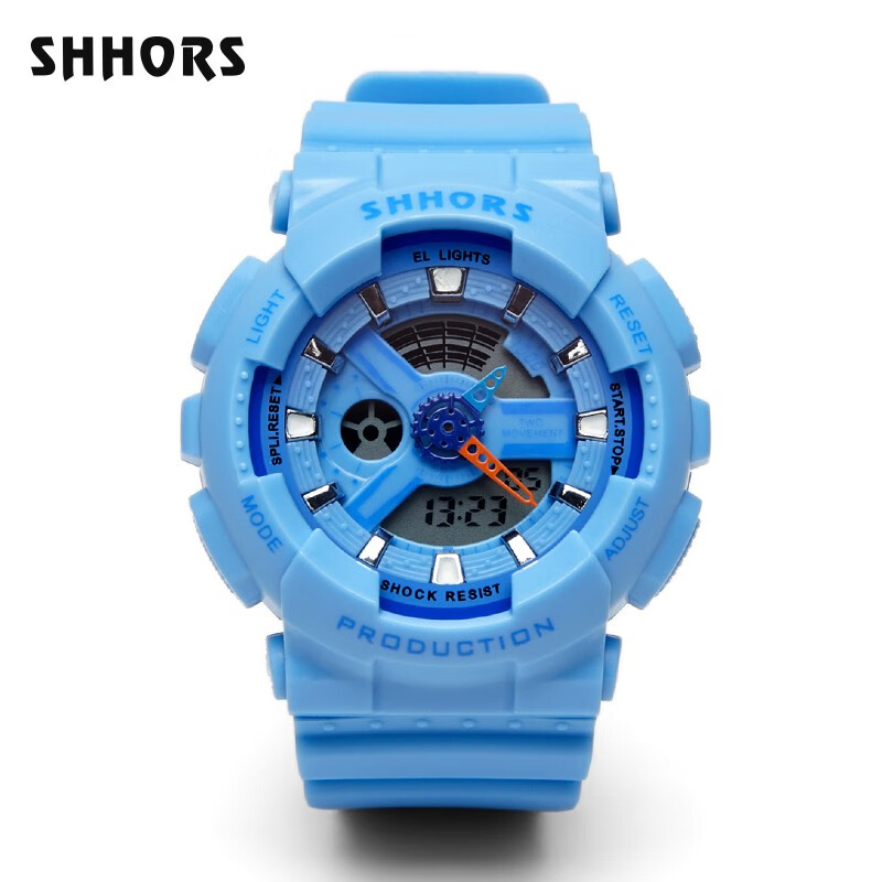 聖猴時（SHHORS）男学生防水夜光电子表青少年中小学生多功能运动表小版 白玫金810Y