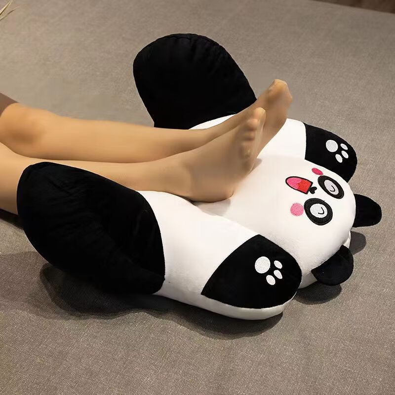 丝媛大鹅办公室腰靠垫久坐汽车座椅靠垫靠背宿舍沙发毛绒玩具靠垫抱枕 熊猫靠垫(50*40CM)带拉链 55*45cm