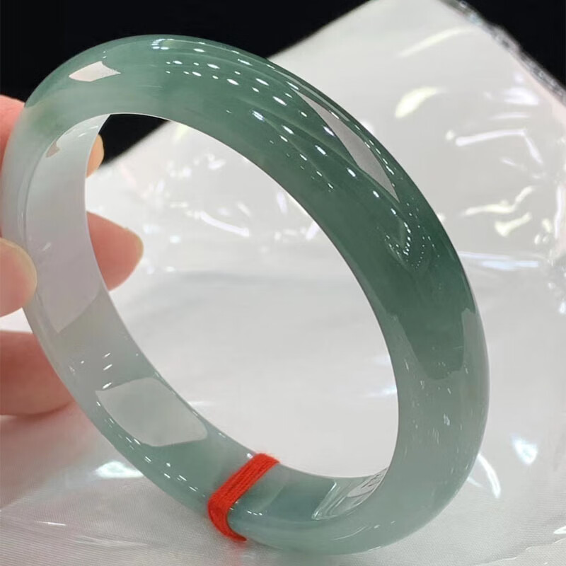 伊甸之星缅甸翡翠手镯玉石老坑女士镯子冰糯种油青飘花正圈贵妃冰透润