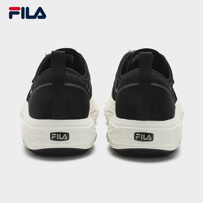 FILA 斐乐官方男【张艺兴同款】ROCK摩登帆布鞋2024夏新款时尚休闲鞋 黑-BK 42