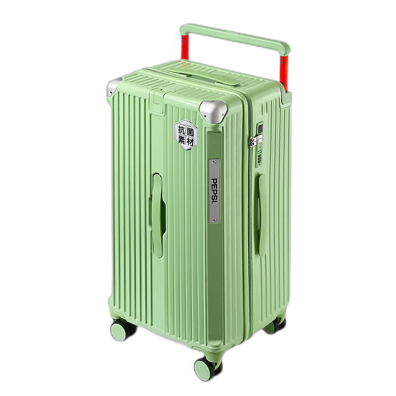 百亿补贴：百事（PEPSI）行李箱大容量宽拉杆旅行箱女万向轮拉杆箱男学生大号多功能密码箱 牛油果绿 24英寸 198元