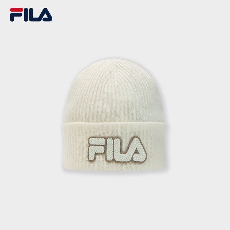FILA 斐乐官方情侣款针织帽2023冬季新款时尚休闲帽子保暖毛线帽 鲜乳白-IV XS属于什么档次？