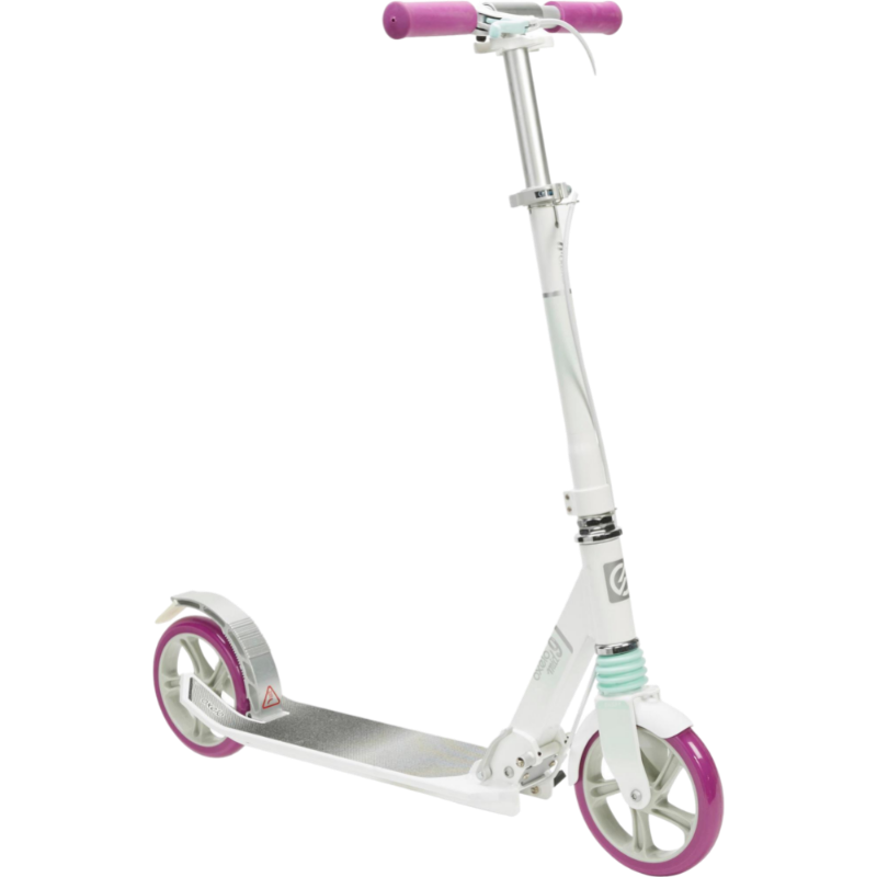 迪卡儂滑板車9-14歲折疊避震手剎兩輪OXELO-S兒童MID9白-薄荷綠 2765004