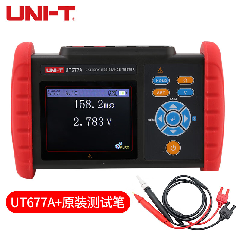 优利德（UNI-T） 电池内阻测试仪高精度电压温度UPS铅蓄电池锂电池内阻检测仪蓝牙 UT677A+配件测试笔