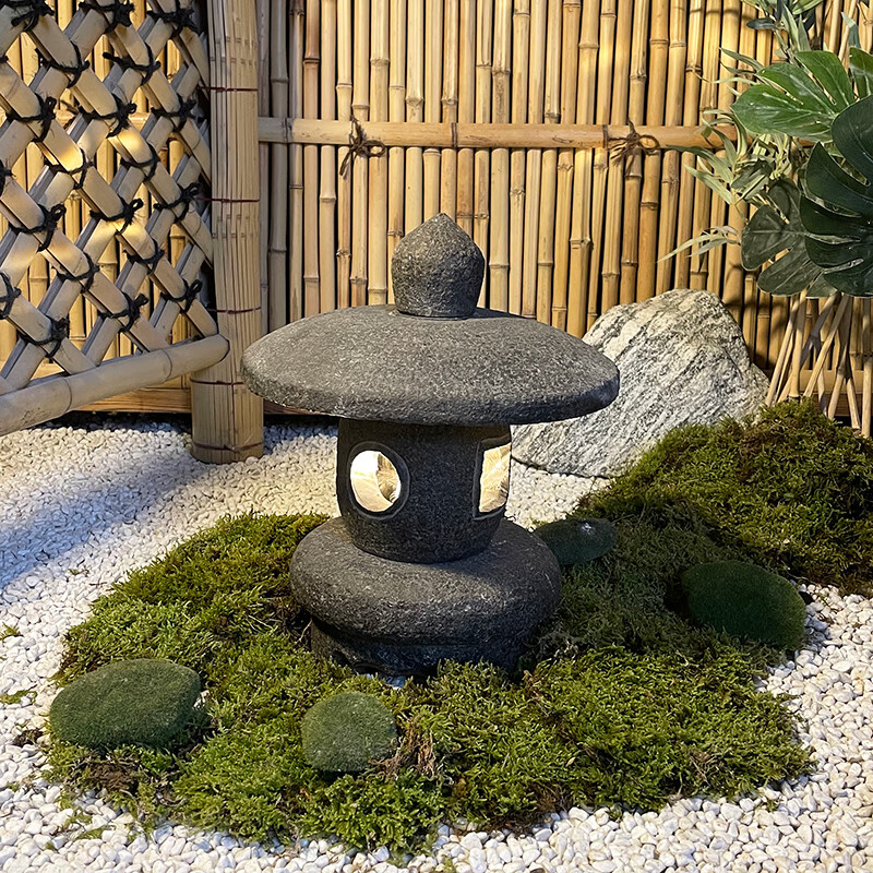 电石灯用电石笼日式庭院中式头户外花园林枯山水景观雕摆件 高35(接电